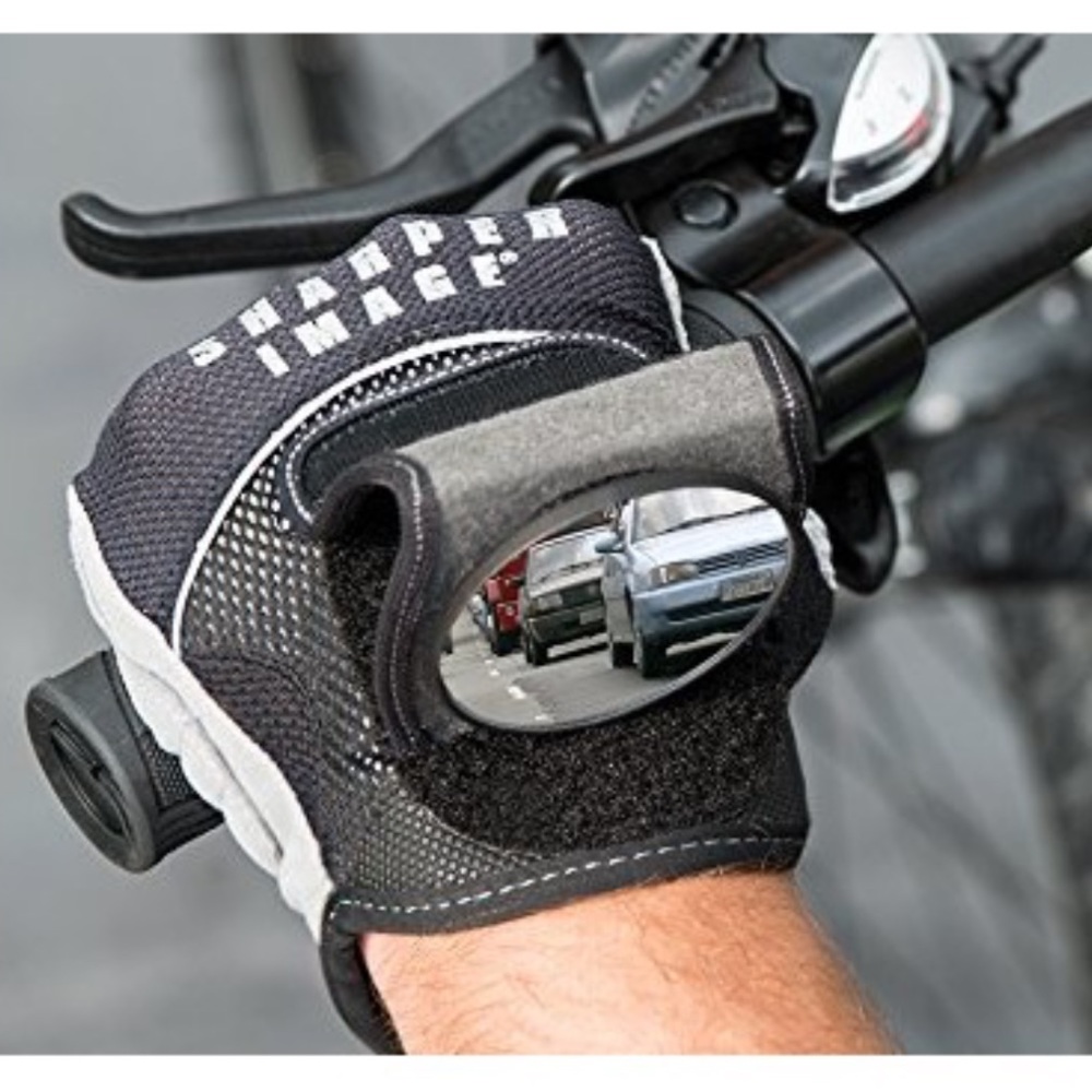 SHARPER IMAGE- rear view mirror bike gloves